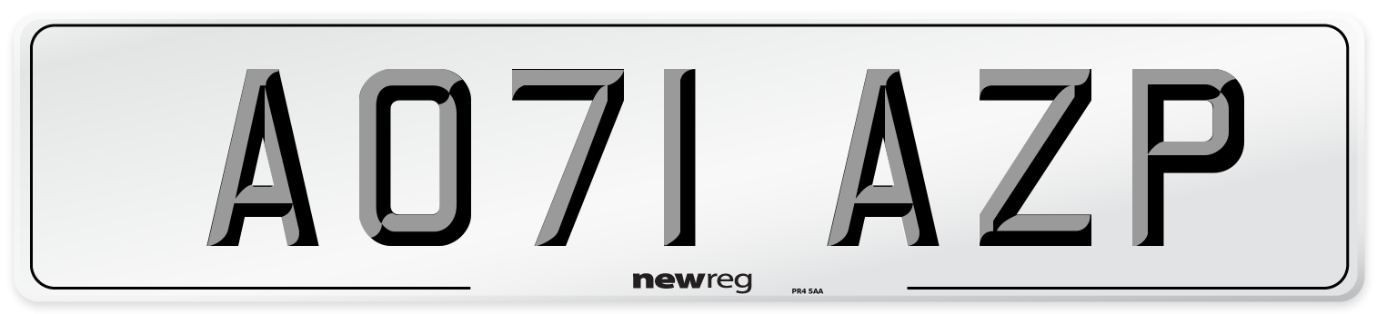 AO71 AZP Number Plate from New Reg